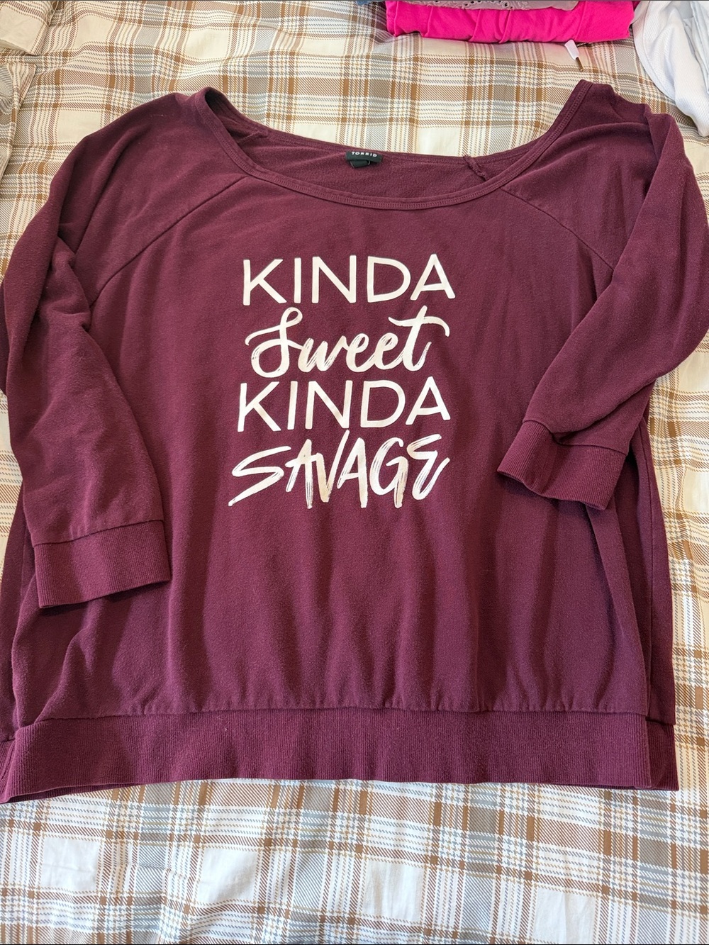 Torrid Kinda Sweet Kinda Savage Women's Wine Sweater